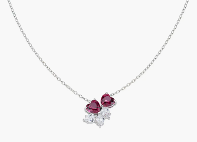 Immagine di Collana con Cuori Rubino Amen | CL2HHBRBZ