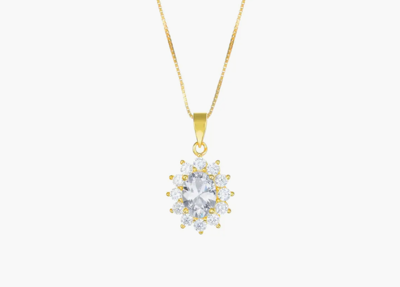 Immagine di Collana Royal Lady Dorata con Zircone Bianco Amen | CLLDGGBB
