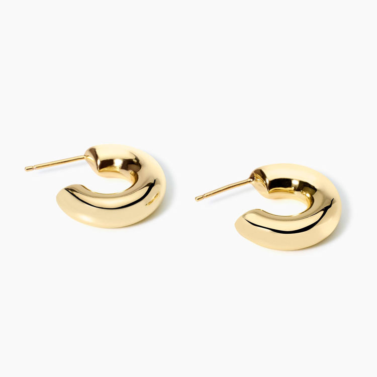 Immagine di Orecchini Placcati Oro Chunky A Cerchio Aperto Gioielli Mabina | 563842