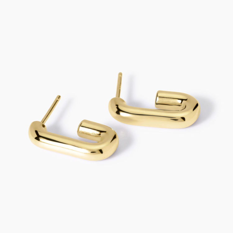 Immagine di Orecchini Placcati Oro Chunky Rettangolari Mabina | 563840