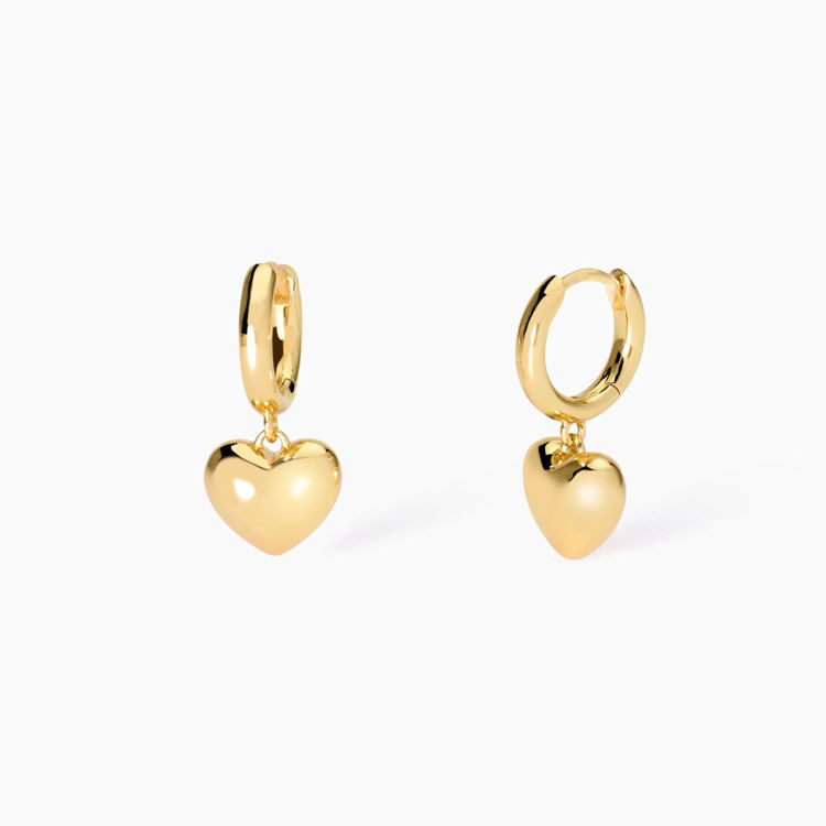 Immagine di Orecchini Placcati Oro Con Cuore Pendente Mabina | 563819
