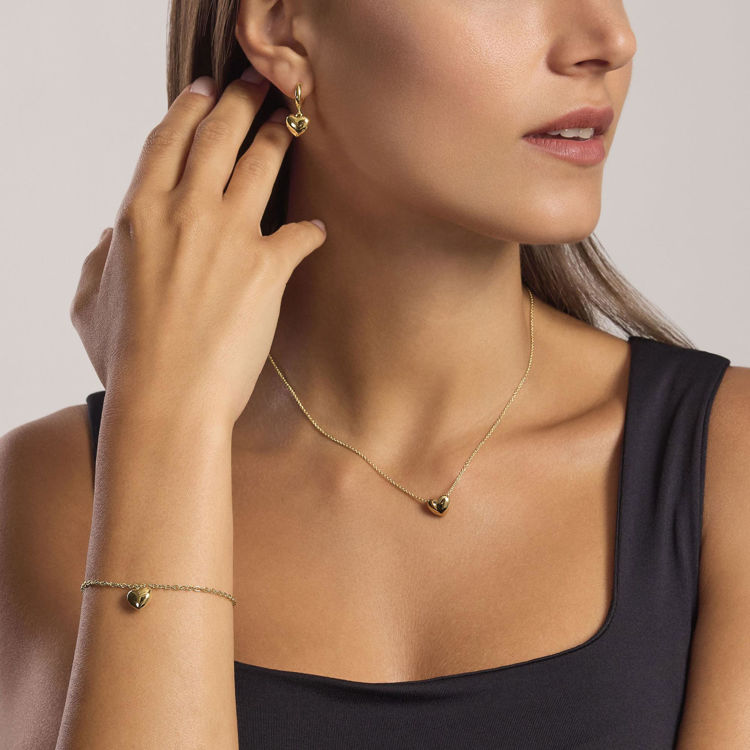 Immagine di Orecchini Placcati Oro Con Cuore Pendente Mabina | 563819