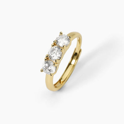 Immagine di Anello In Argento Dorato Con Zirconi Gioielli Mabina | 523388