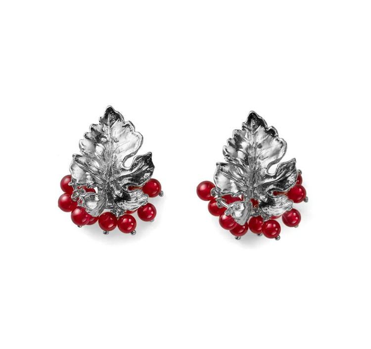 Immagine di Orecchini A Lobo Vitis In Argento E Agata Rubino Mariacristinasterling | G3464