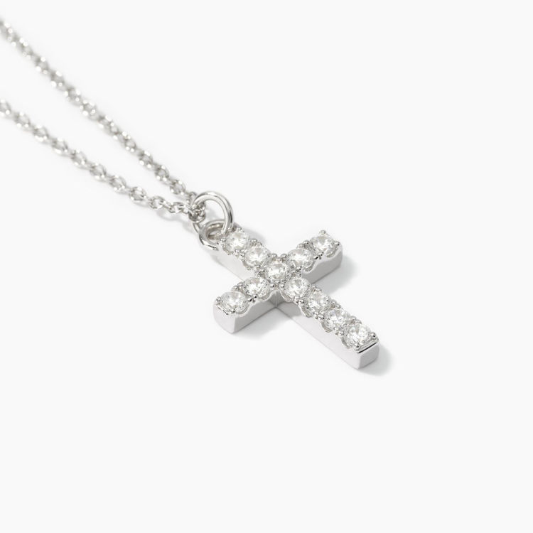 Immagine di Girocollo In Argento Con Ciondolo Croce Gioielli Mabina |  553369