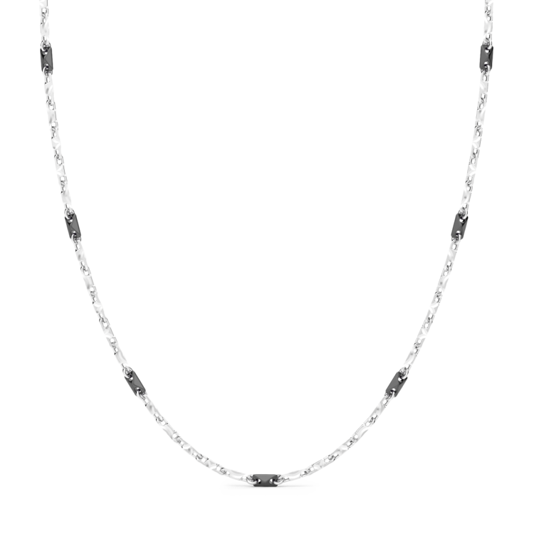 Immagine di Collana Zancan Solo Maglia In Argento Con Dettagli In Ceramica Gioielli Zancan | ESC054-N