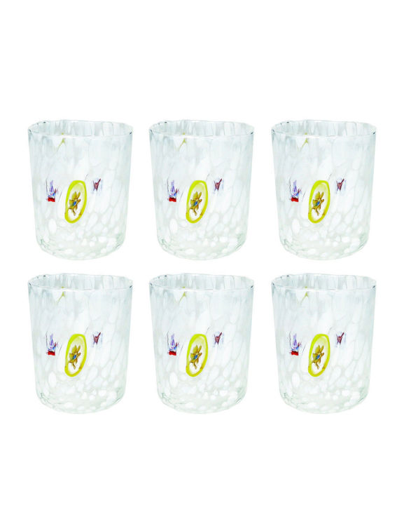 Immagine di Bicchiere Pavone Bianco Set 6 Pezzi In Vetro Brandani | 51373