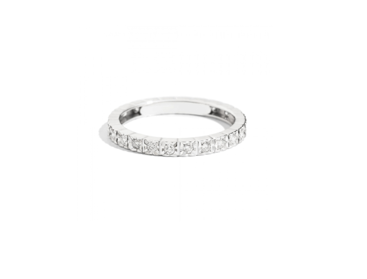 Immagine di Veretta In Oro Bianco E Diamanti Taglio Brillante Gioielli Recarlo Mariateresa | R39GD906/D015-14