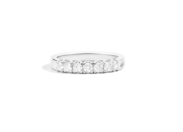 Immagine di Anello In Oro Bianco E Diamanti 7 Pietre Gioielli Recarlo Mariateresa | R30MZ315/025-14