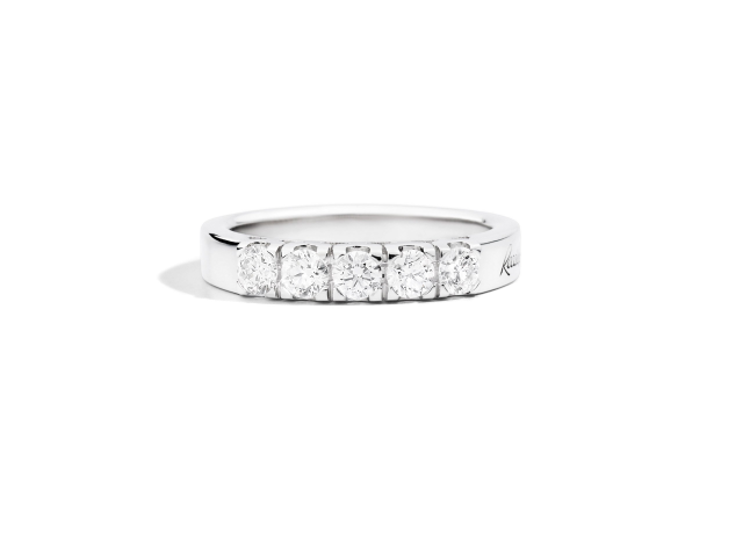 Immagine di Anello In Oro Bianco E Diamanti 5 Pietre Gioielli Recarlo Mariateresa | R30MZ265/035-14