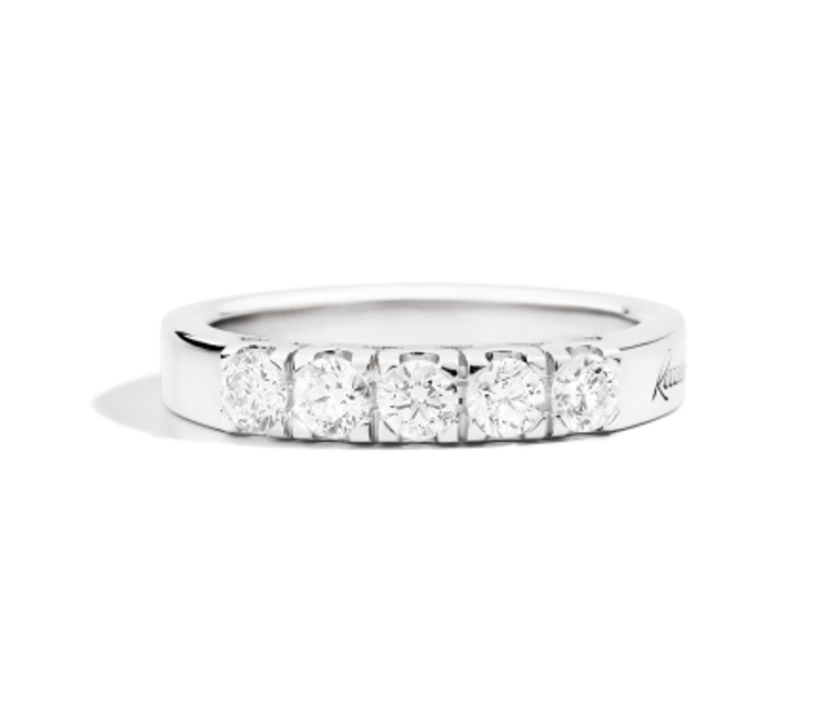 Immagine di Anello In Oro Bianco E Diamanti 5 Pietre Gioielli Recarlo Mariateresa | R30MZ265/080-14