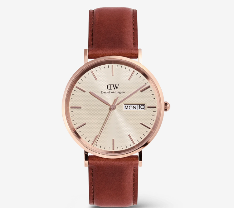 Immagine di Orologio Daniel Wellington Uomo Classic Day Display St Mawes Rose Gold Champagne | DW00100829