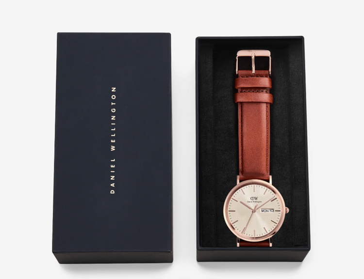 Immagine di Orologio Daniel Wellington Uomo Classic Day Display St Mawes Rose Gold Champagne | DW00100829