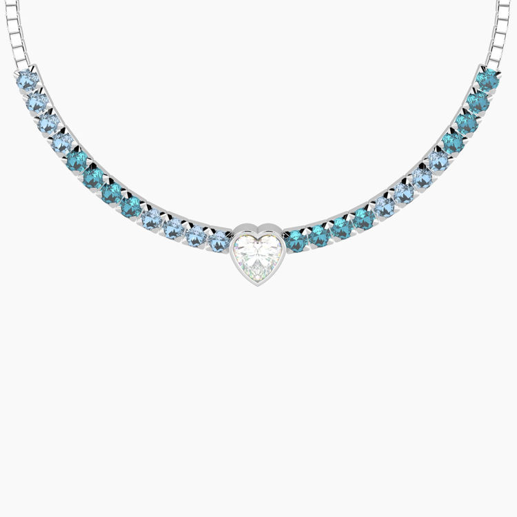 Immagine di Bracciale Regolabile Tennis Azzurro E Verde Con Cuore Gioielli Kidult | 732352