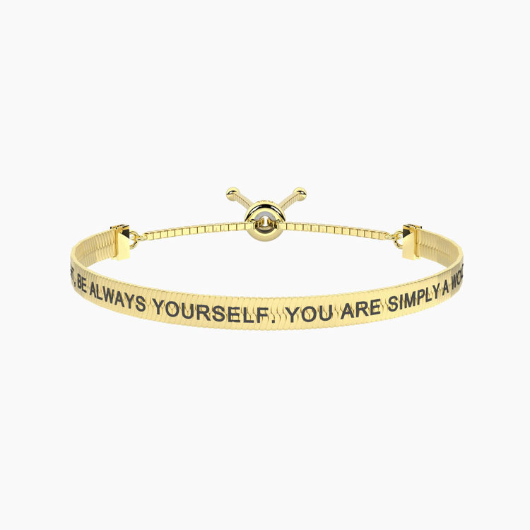 Immagine di Bracciale Dorato Elastico Con Frase Gioielli Kidult | 732354