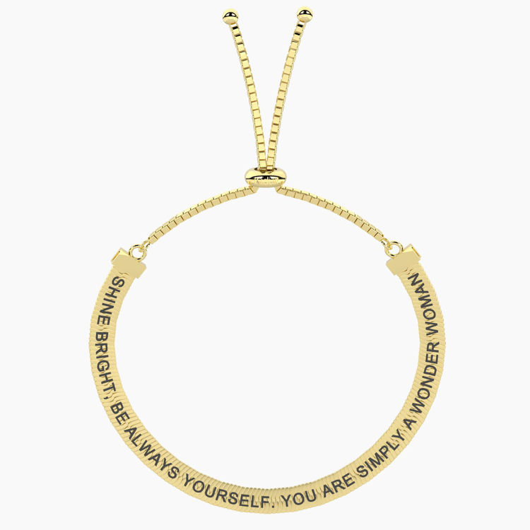 Immagine di Bracciale Dorato Elastico Con Frase Gioielli Kidult | 732354