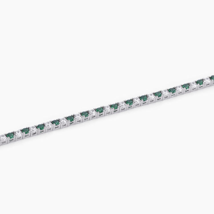 Immagine di Bracciale Tennis In Argento Con Smeraldi Sintetici Gioielli Mabina | 533458-17