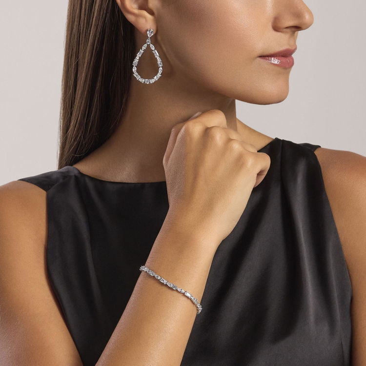 Immagine di Bracciale Con Zirconi Taglio Baguette E Goccia Gioielli Mabina | 533757-18