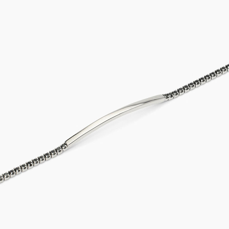 Immagine di Bracciale Uomo In Argento Con Piastra E Zirconi Neri Gioielli Mabina | 533817