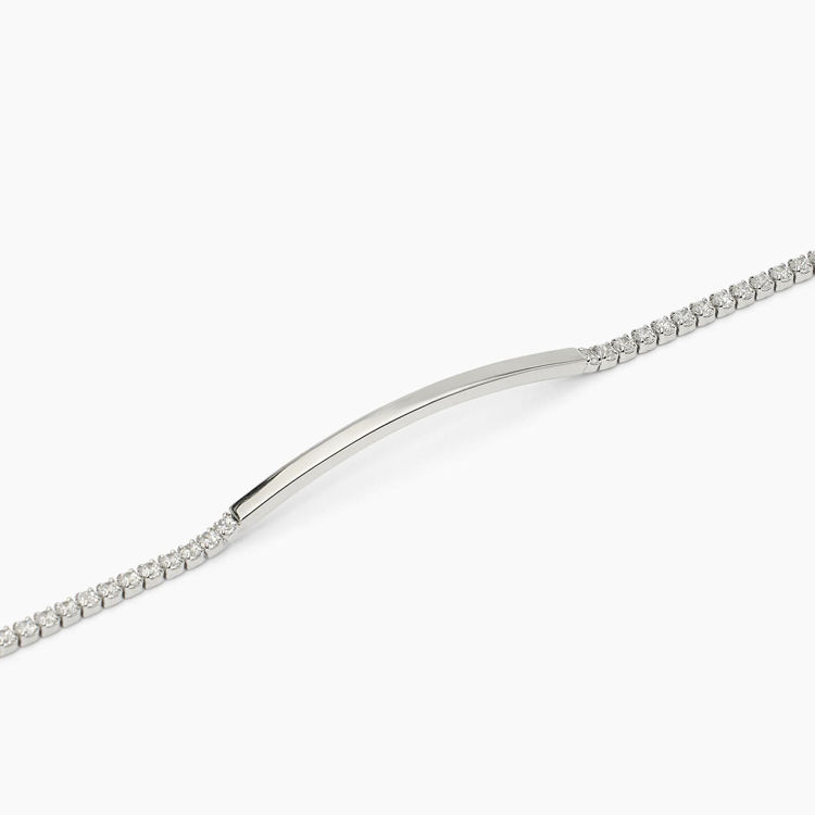 Immagine di Bracciale Uomo In Argento Con Piastra E Zirconi Bianchi Gioielli Mabina | 533818