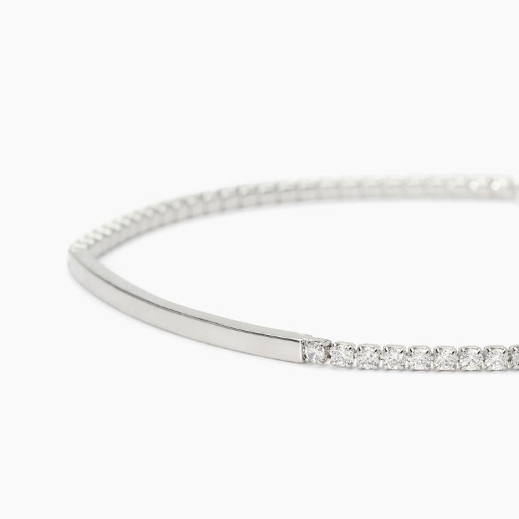 Immagine di Bracciale Uomo In Argento Con Piastra E Zirconi Bianchi Gioielli Mabina | 533818