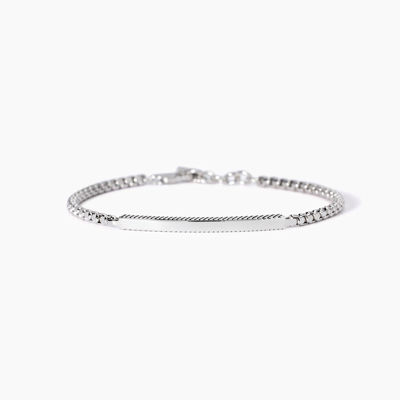 Immagine di Bracciale Uomo In Argento Con Catena E Piastra Gioielli Mabina | 533982