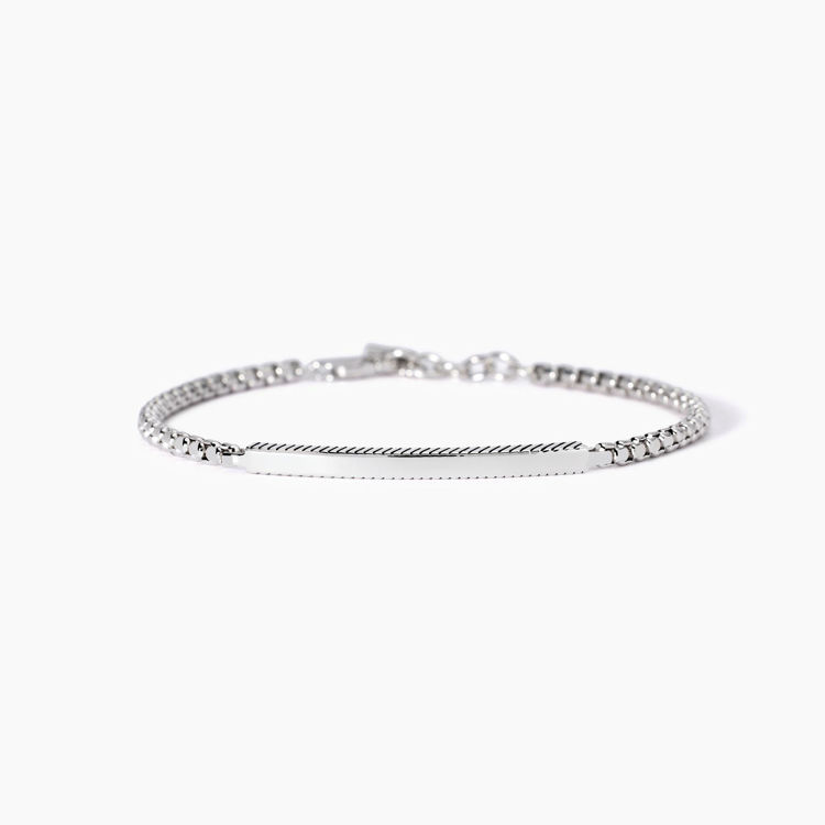 Immagine di Bracciale Uomo In Argento Con Catena E Piastra Gioielli Mabina | 533982