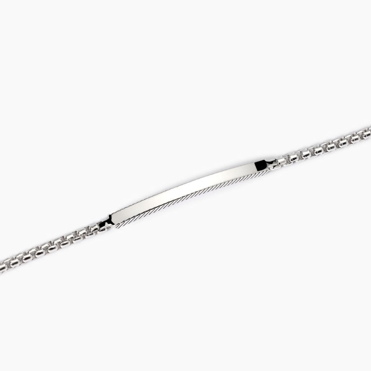 Immagine di Bracciale Uomo In Argento Con Catena E Piastra Gioielli Mabina | 533982