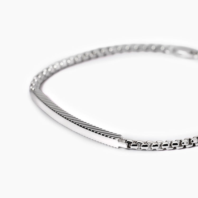 Immagine di Bracciale Uomo In Argento Con Catena E Piastra Gioielli Mabina | 533982