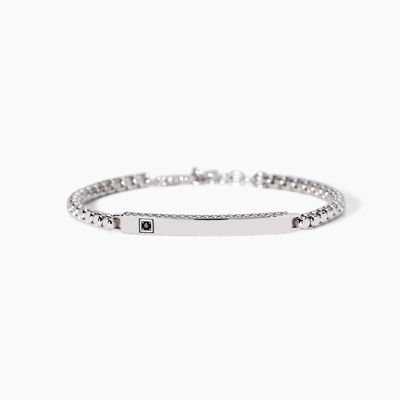 Immagine di Bracciale Uomo In Argento Con Zircone E Piastra Gioielli Mabina | 533985
