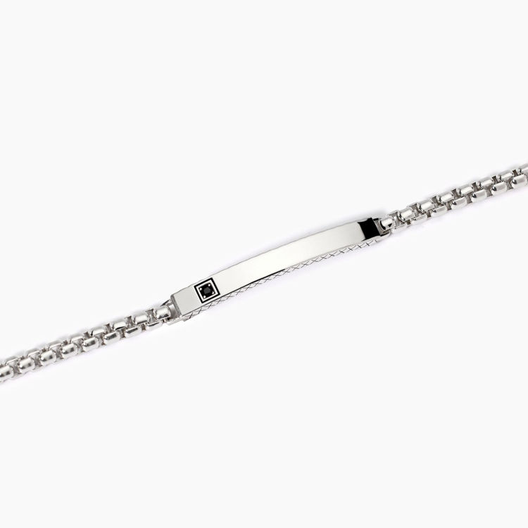 Immagine di Bracciale Uomo In Argento Con Zircone E Piastra Gioielli Mabina | 533985