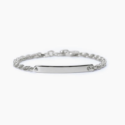 Immagine di Bracciale Uomo In Argento Con Catena Rolò e piastra Gioielli Mabina | 533707