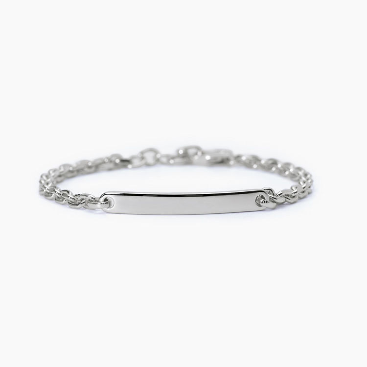 Immagine di Bracciale Uomo In Argento Con Catena Rolò e piastra Gioielli Mabina | 533707