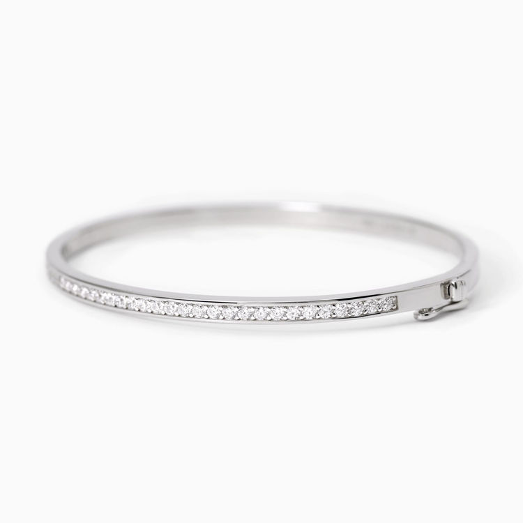 Immagine di Bracciale Rigido Argento Con Zirconi Gioielli Mabina | 533642-M
