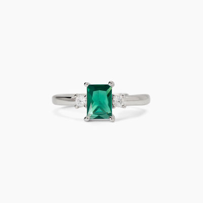 Immagine di Anello Da Donna Con Smeraldo Sintetico Gioielli Mabina | 523432