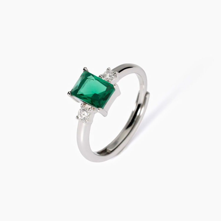 Immagine di Anello Da Donna Con Smeraldo Sintetico Gioielli Mabina | 523432