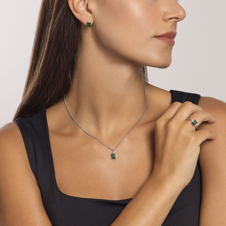 Immagine di Anello Da Donna Con Smeraldo Sintetico Gioielli Mabina | 523432