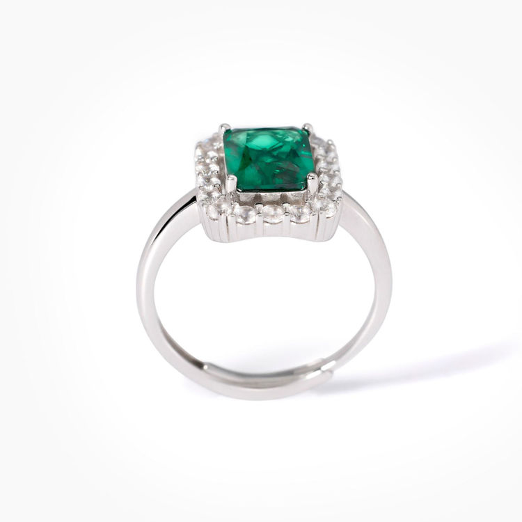 Immagine di Anello Da Donna Con Smeraldo Sintetico E Zirconi Gioielli Mabina | 523433