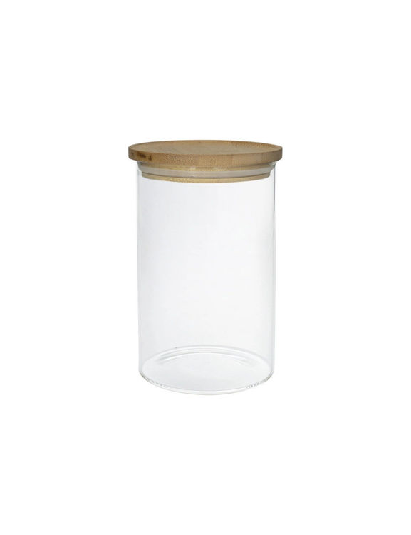 Immagine di Barattolo Vetro Borosilicato Con Coperchio Bamboo 1100ml Brandani | 96232