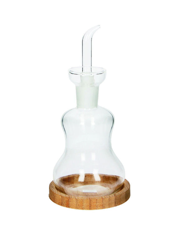 Immagine di Oliera Silhouette Vetro Con Base In Bamboo Naturale Brandani | 52284