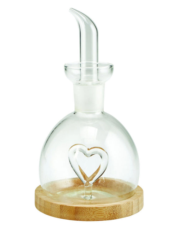 Immagine di Oliera Love Vetro Con Base In Bamboo Naturale Brandani | 53785