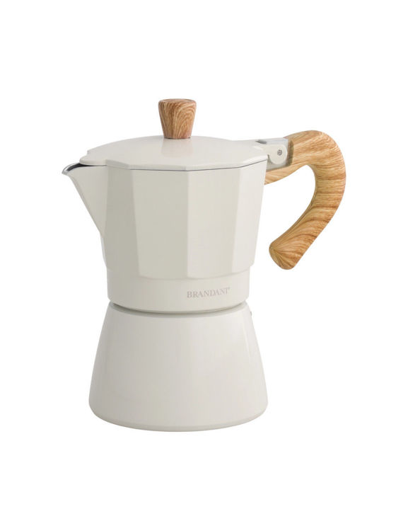 Immagine di Caffettiera Naturalexpress 3 Tazze Avorio In Alluminio Brandani | 53992