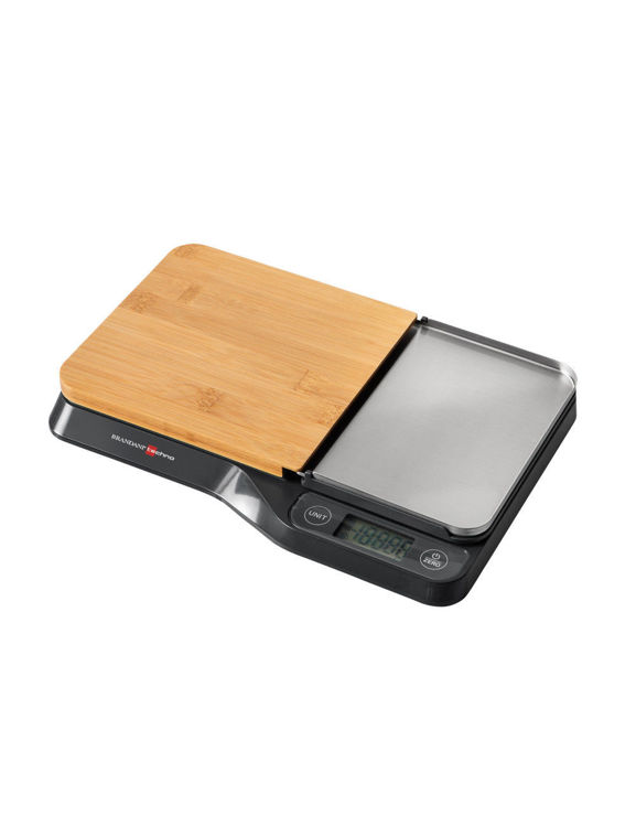 Immagine di Bilancia Techno Collection Abs C/Tagliere Bamboo Vassoio Inox Brandani | 52200