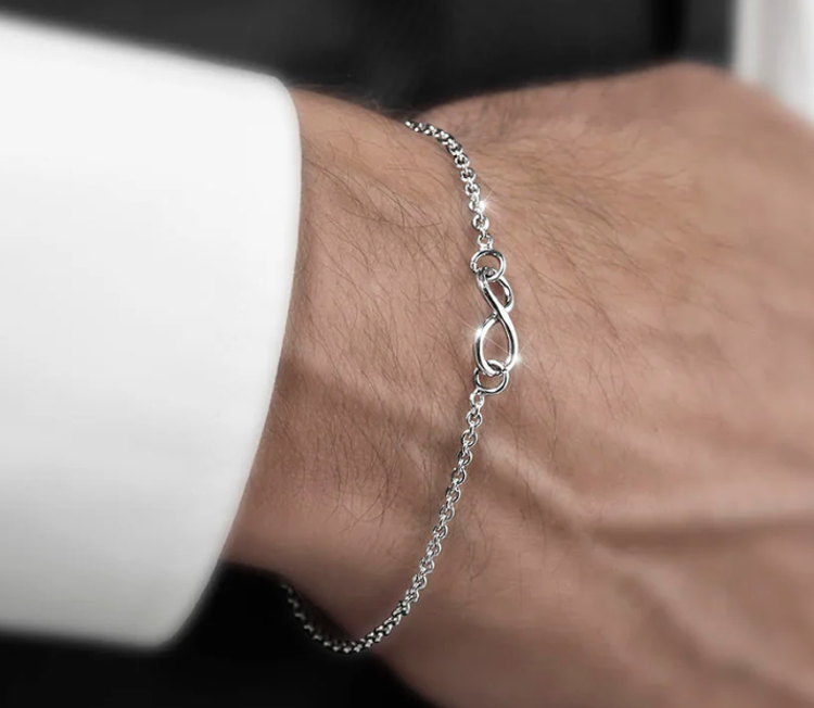 Immagine di Bracciale Uomo Infinity Life Argento Sottile Mariacristinasterling | G1559