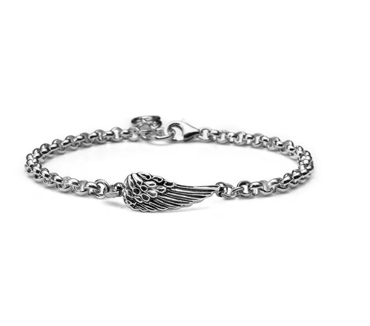 Immagine di Bracciale Uomo Nike Catena Argento Charm Ala Mariacristinasterling | G2327