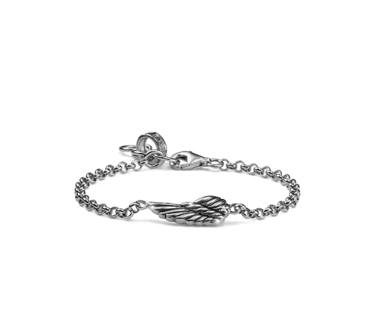 Immagine di Braccialetto Bimbo Catenina Argento E Charm Ala Mariacristinasterling | G4803