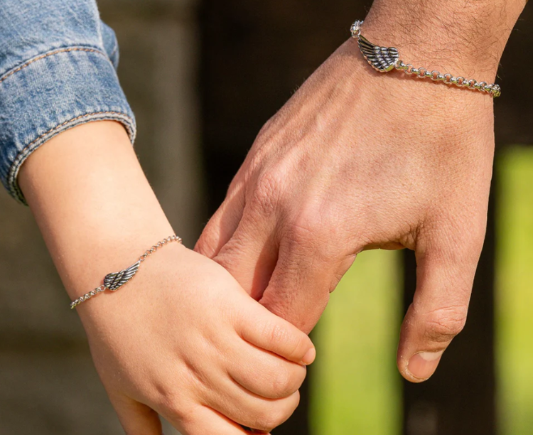 Immagine di Braccialetto Bimbo Catenina Argento E Charm Ala Mariacristinasterling | G4803