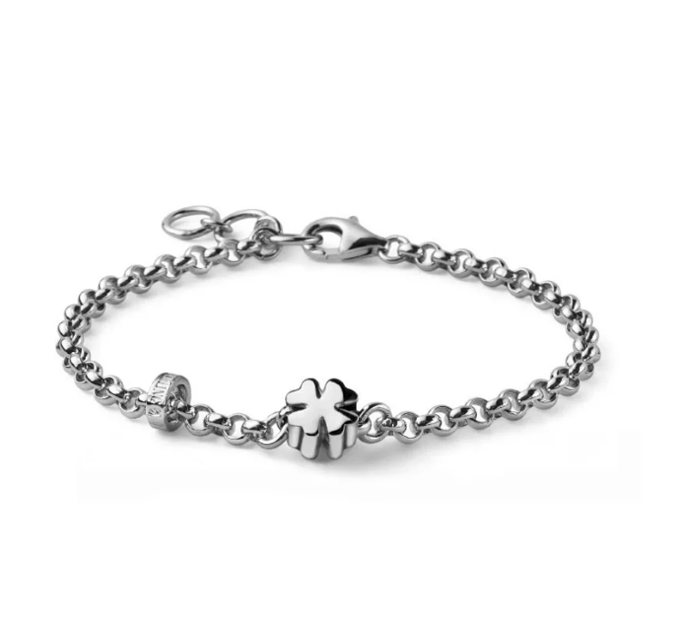 Immagine di Bracciale Bimbo Luckyou Argento Con Ciondolo Quadrifoglio Mariacristinasterling | G4800Q