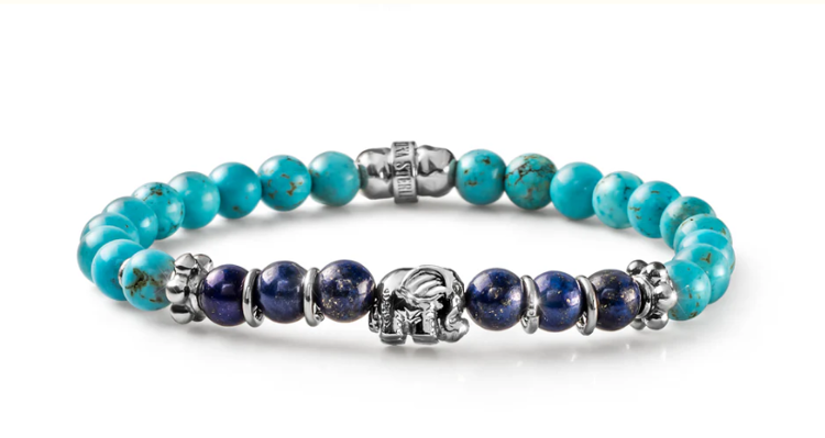 Immagine di Bracciale Uomo Elefante Argento Con Elastico Mariacristinasterling | G3017