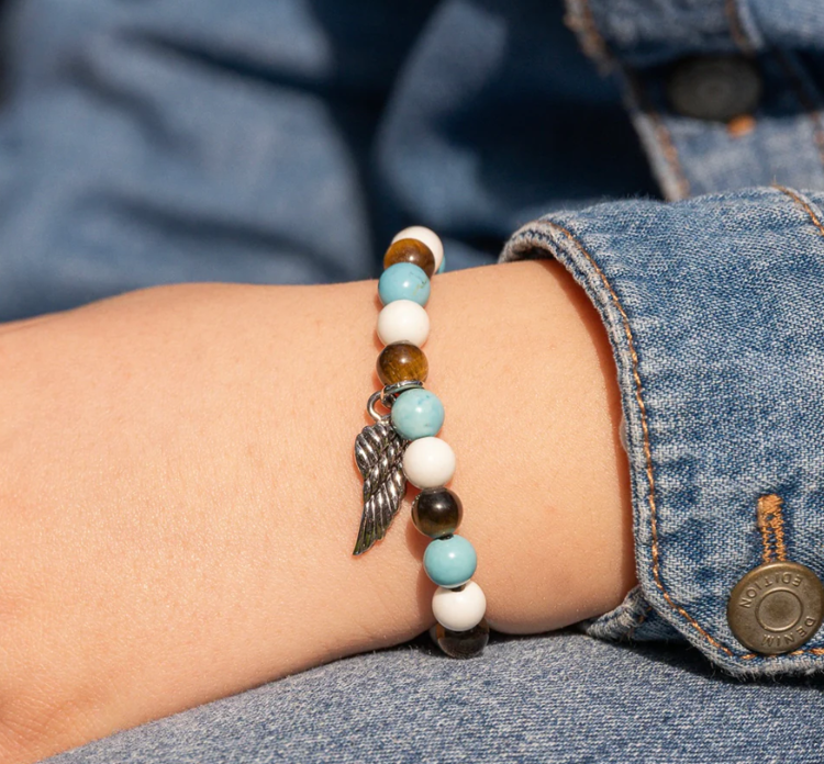 Immagine di Bracciale Bimbo Elastico Nike Mix Pietre E Charm Argento Mariacristinasterling | G4747